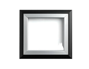 Empty square frame with black border and silver inner edge