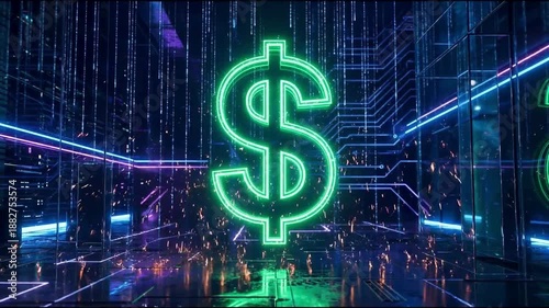 3D illustration of a gold dollar currency symbol on a blue background representing a financial business concept for banking investment and wealth in the global economy