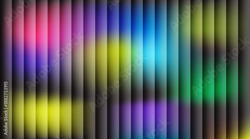 Abstract Background Featuring Vertical Stripes with Vibrant, Blurry, Colorful Lights and Gradients