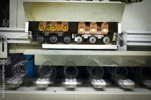 Machinery used in the production of beds, mattress springs, and pocket springs.