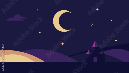 Night sky over desert landscape