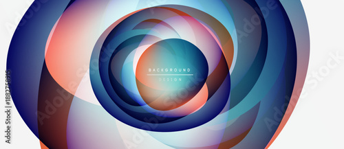 Abstract concentric circles, vibrant colors blend. Modern design, dynamic composition, smooth gradients create visual depth.