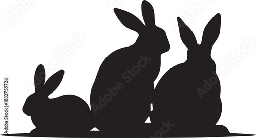 Three rabbits silhouette