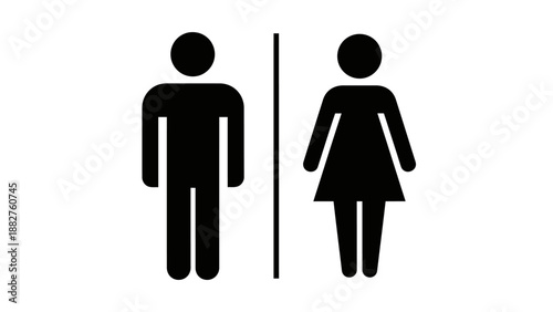 Male and Female Restroom Sign Icon.