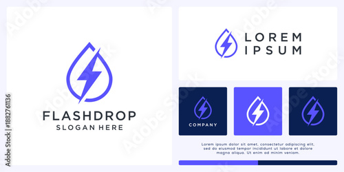 Flash drop logo design template.