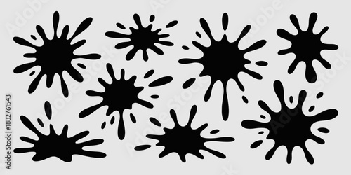 Ink Splatter Collection: A diverse collection of artistic ink splatters, each unique in shape and form, perfect for adding a touch of creative flair. 