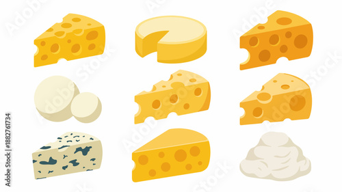 Cheese Varieties: A visually enticing assortment of various cheese, each piece showcasing its distinct textures and flavours, offering a delightful treat for culinary enthusiasts.