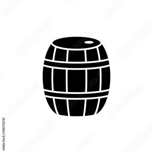Wood Barrel vector illustration icon template