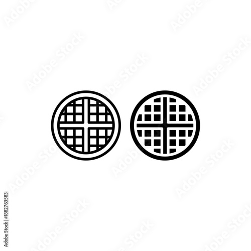 Waffle icons set illustration of waffle icon vector for any web design isolated on white background.