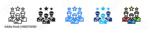 Team Evaluation Icon Set Multiple Style Collection