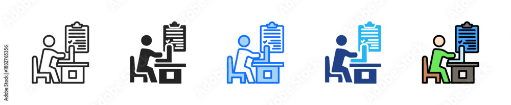 Obraz premium Job Description Icon Set Multiple Style Collection