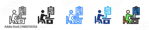 Job Description Icon Set Multiple Style Collection