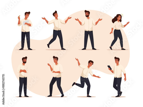 Group of people dancing with different poses and expressions