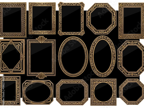 Collection of ornate gold picture frames
