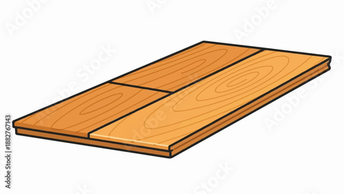 Cartoonish illustration of three wooden planks laid together
