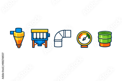 Industrial Equipment Icons Set