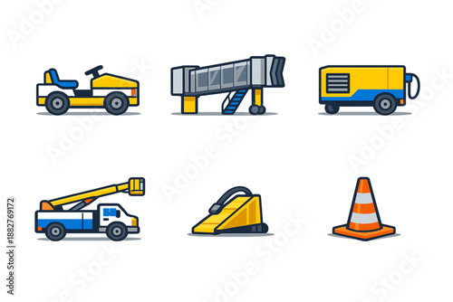 Airport Ground Support Equipment Icons