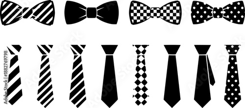 Attaching Bow Tie Fashion Formal Style Vector Illustration