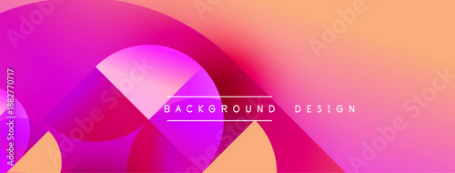 Abstract gradients form overlapping circles. Pink, purple, orange hues blend smoothly. Text reads background design. Modern visual element.