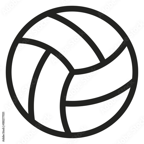 Black Outline Volleyball Ball for Sport Activities