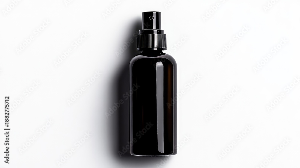 Fototapeta premium PNG, Black spray bottle with men's cosmetics, isolated on white background