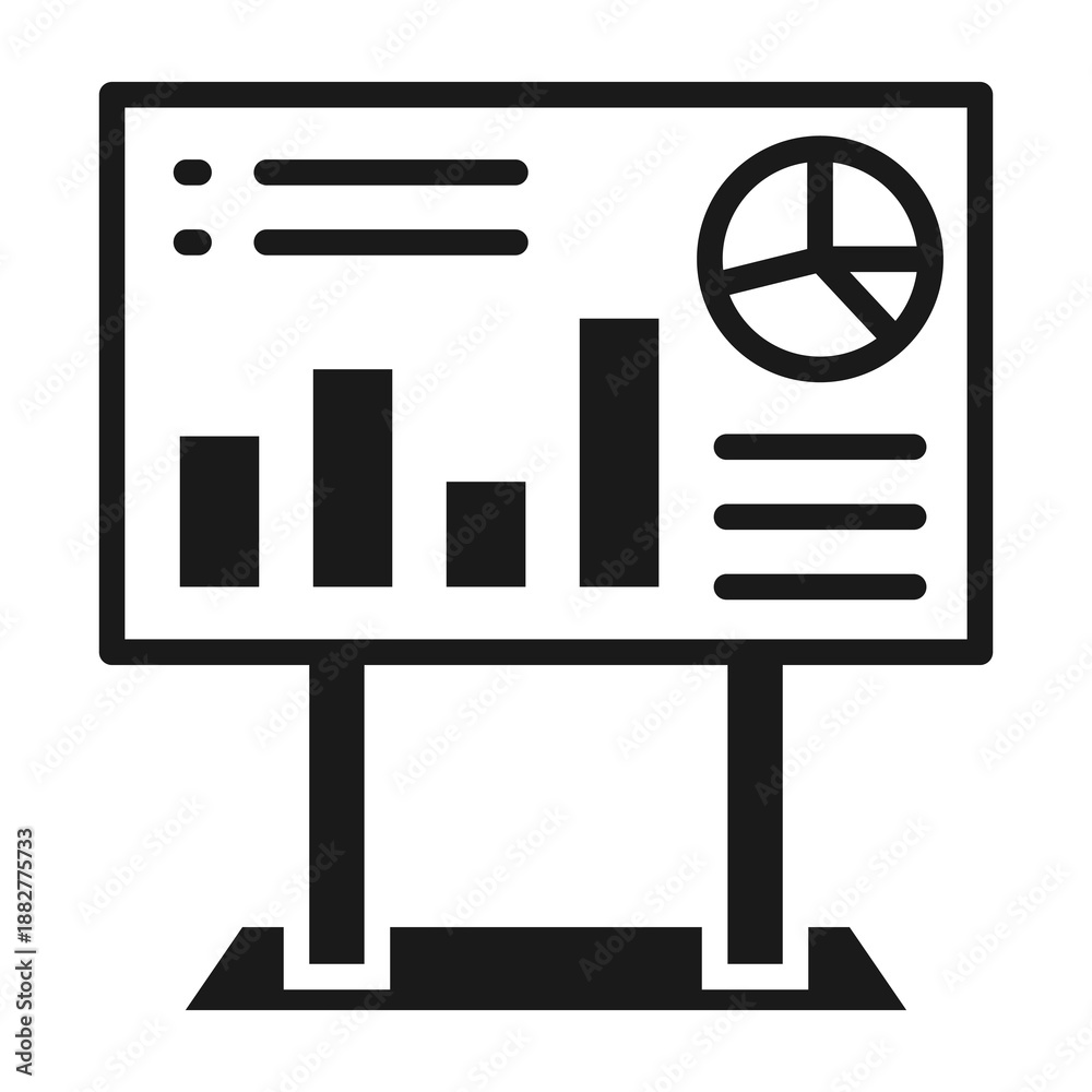 Fototapeta premium Smartboard Icon Mixed Style Vector Illustration