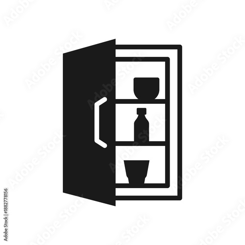 Refrigerator Icon Mixed Style Vector Illustration