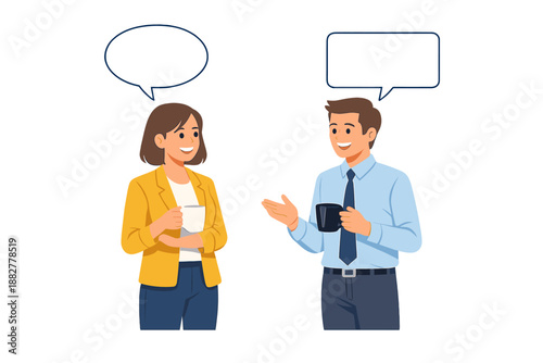 Business People Talking Over Coffee