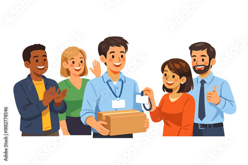 Team celebrating successful delivery and good customer service