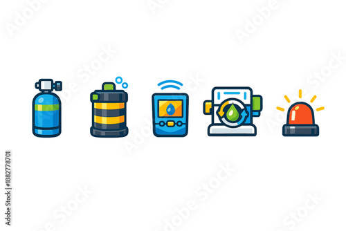 Set of water management icons