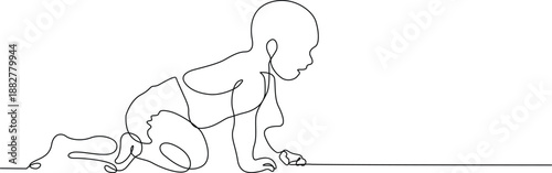 Baby crawling on floor Vector