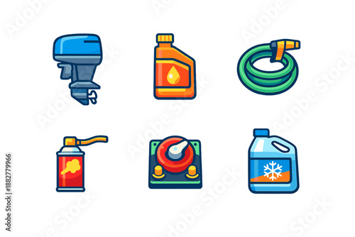 Automotive fluid and equipment icons