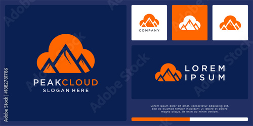 Peak cloud logo design template.