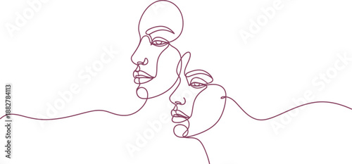 Mother's day tribute with hand drawn portrait of loving mother and child