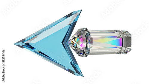 Diamond and Blue Glass Arrow Symbol