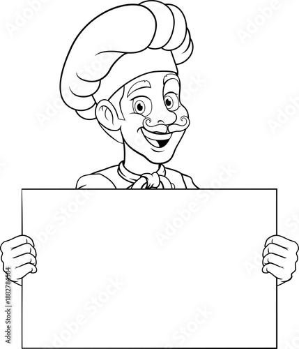 A chef or baker cartoon coo...