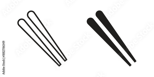 Chopsticks icon concept template. linear or solid icon collection