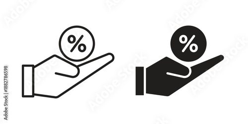 Commission icon concept template. linear or solid icon collection