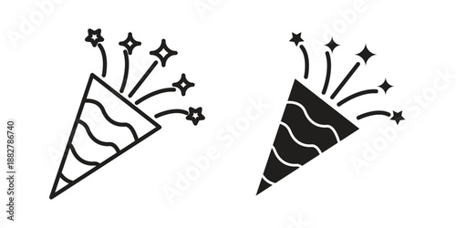 Congratulations icon concept template. linear or solid icon collection