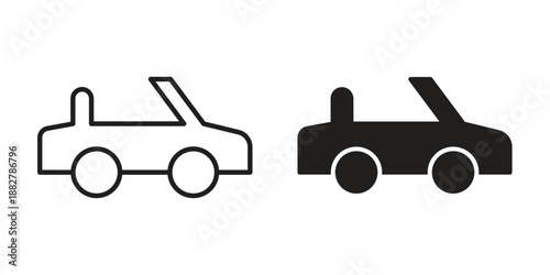 Convertible car icon concept template. linear or solid icon collection