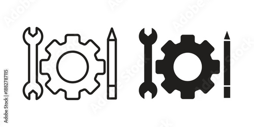 Customized icon concept template. linear or solid icon collection