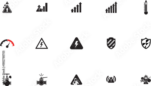 Speedometer at maximum performance vector illustration, flat design dashboard gauge with red needle