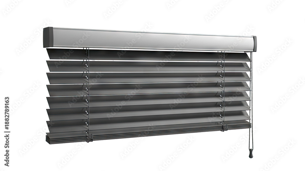 Fototapeta premium Modern Gray Horizontal Blinds with Bead Chain