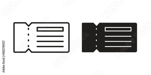 Eticket icon concept template. linear or solid icon collection