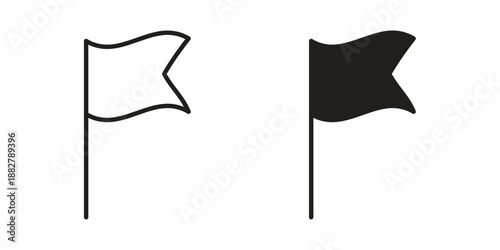 Flag icon concept template. linear or solid icon collection