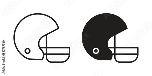 Football helmet icon concept template. linear or solid icon collection