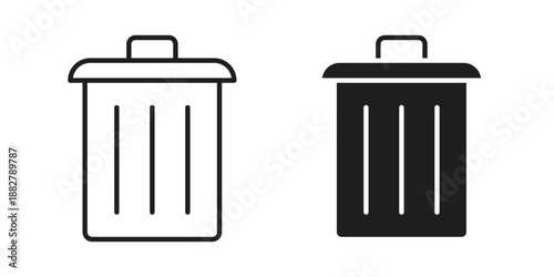 Garbage icon concept template. linear or solid icon collection