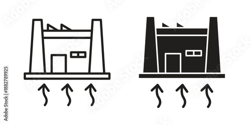 Geothermal Energy icon concept template. linear or solid icon collection