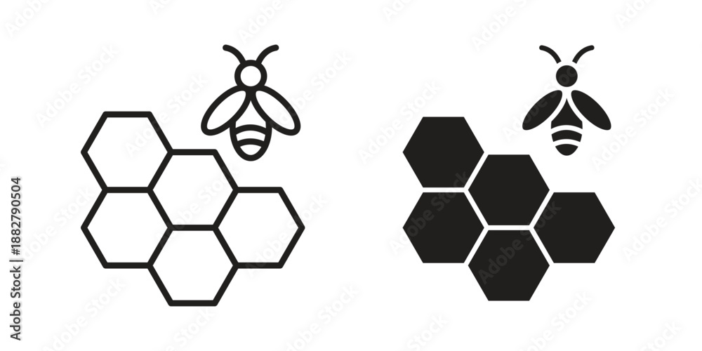 Obraz premium Honeycomb icon concept template. linear or solid icon collection