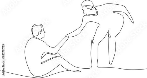 Person measuring tall object Vector